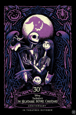 NIGHTMARE BEFORE CHRISTMAS 27"x40" D/S Original Movie Poster One Sheet 30th Anniversary