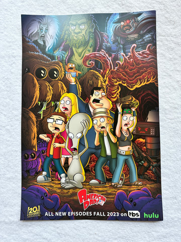 AMERICAN DAD - 12"x18" Original Promo TV Poster SDCC 2023 MINT HULU