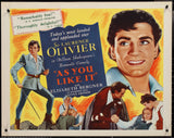 AS YOU LIKE IT 22"x28" Original Movie Poster Half Sheet ROLLED Laurence Olivier 1949 RR