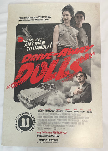 DRIVE-AWAY DOLLS 15"x22" Original Promo Movie Poster MINT 2024 AMC Ethan Cohen