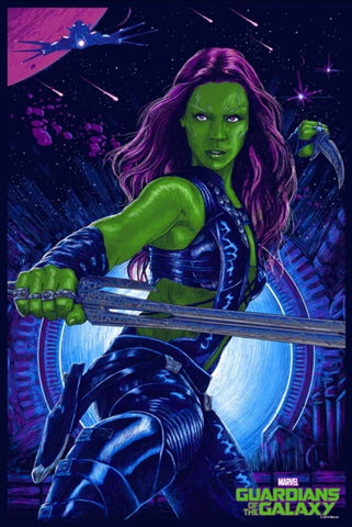 GUARDIANS OF THE GALAXY GAMORA 24"x36" Poster Print LE 135/225 Vance Kelly MONDO