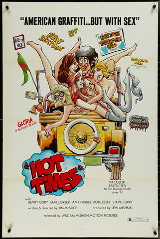 HOT TIMES 27"x41" Original Movie Poster One Sheet 1975 Tri-Folded & ROLLED RARE