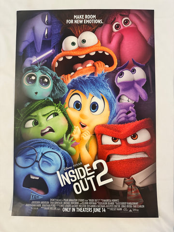 INSIDE OUT 2 - 13"x19" Original Promo Movie Poster 2024 MINT Pixar Sadness Joy