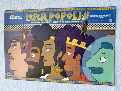 KRAPOPOLIS - 12"x18" Original Promo TV Poster SDCC 2023 MINT Fox Dan Harmon