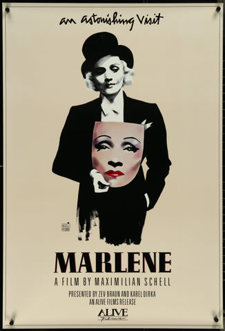 MARLENE - 27"x40" Original Movie Poster One Sheet Dietrich 1986 ROLLED