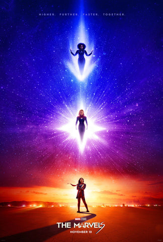 THE MARVELS 27"x40" D/S Original Movie Poster One Sheet 2023 Marvel Brie Larson