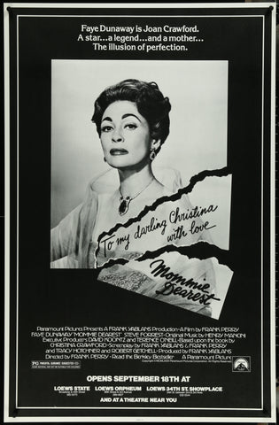 MOMMIE DEAREST - 29.5"x45.5" Original Movie Poster Half Subway ROLLED & RARE