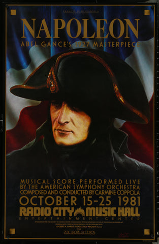 NAPOLEON RADIO CITY MUSIC HALL - ABEL GANCE 1927 Original Movie Poster 1981 RR