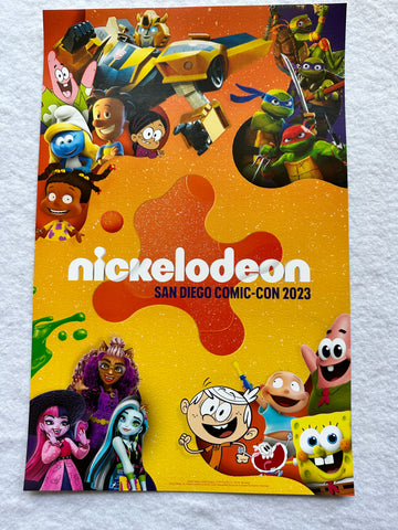 Nickelodeon 11x17 Original Promo TV Poster SDCC 2023 MINT Spongebob Monster High TMNT