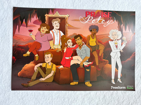PRAISE PETEY - 12"x18" Original Promo TV Poster SDCC 2023 MINT Hulu Freeform