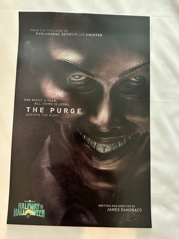 THE PURGE - 11"x17" Original Movie Poster MINT 2024 AMC HALFWAY TO HALLOWEEN