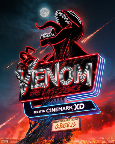 VENOM THE LAST DANCE 11"x17" Original Promo Movie Poster MINT Cinemark Tom Hardy 2024