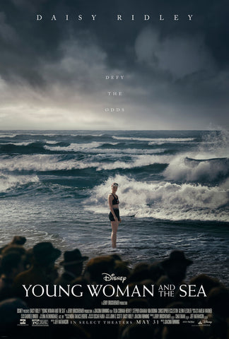 YOUNG WOMAN AND THE SEA 13"x19" Original Promo Movie Poster 2024 MINT Daisy Ridley