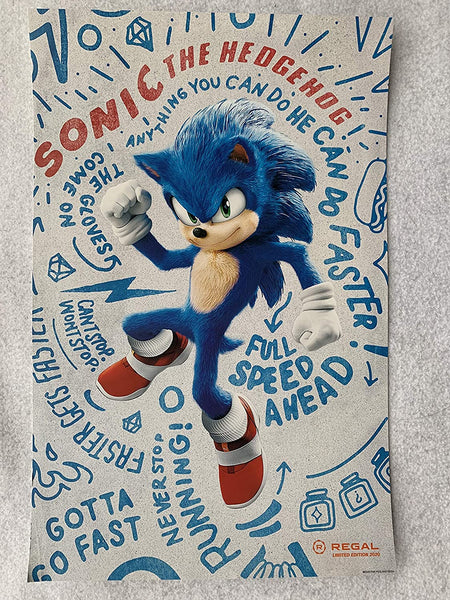 SONIC THE HEDGEHOG 11x17 Original Promo Movie Poster 2020 REGAL LE, The  Cinema Collection