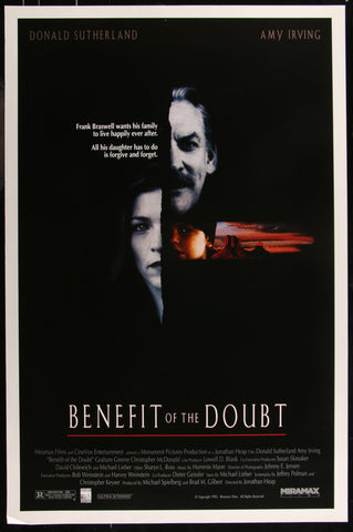 BENEFIT OF A DOUBT - 27"x41" Original Movie Poster One Sheet Donald Sutherland