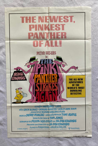 THE PINK PANTHER STRIKES AGAIN - 27"x41" Original Movie Poster One Sheet 1976