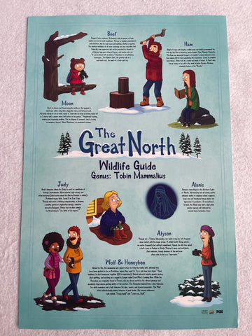 THE GREAT NORTH - 12"x18" Original Promo TV Poster SDCC 2022 MINT Hulu