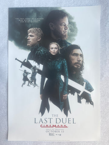 THE LAST DUEL 13"x19" Original Promo Movie Poster Cinemark 2021 MINT Matt Damon Ben Affleck