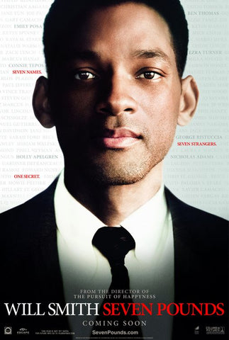 SEVEN POUNDS - 27"x40" Original Movie Poster One Sheet - Will Smith 2008