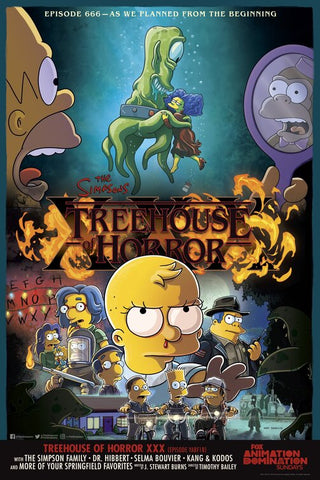 THE SIMPSONS TREEHOUSE OF HORROR 12"x18" Original Promo TV Poster SDCC 2019