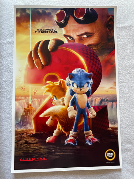 SONIC THE HEDGEHOG 2 - 11X17 Original Promo Movie Poster MINT Cinemark LE  2022 B, The Cinema Collection