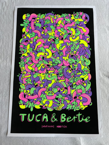 TUCA & BERTIE - 23"x35" Original TV Poster SDCC 2022 Velvet Blacklight HBO