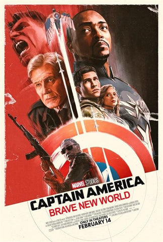 CAPTAIN AMERICA BRAVE NEW WORLD - 27"X40" D/S Original Movie Poster One Sheet 2025