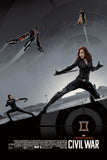 CAPTAIN AMERICA CIVIL WAR 24"x36" Screen Print AP Signed Matt Ferguson Black Widow