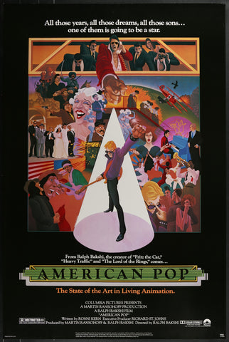 AMERICAN POP - 27"x41" Original Movie Poster One Sheet ROLLED 1981 Ralph Bakshi