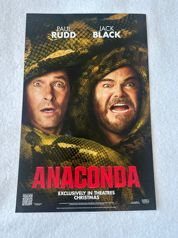 ANACONDA - 11"x17" Original Promo Movie Poster 2025 Jack Black Paul Rudd