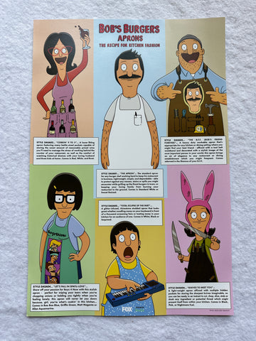 BOB'S BURGERS - 12"x18" Original Promo TV Poster SDCC 2023 MINT HULU Apron