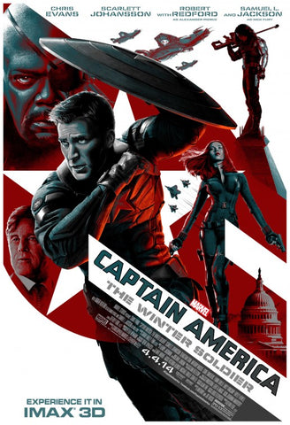 CAPTAIN AMERICA: THE WINTER SOLDIER - 13.5"x19" Original Promo Movie Poster 2014 Rare Imax Version Marvel MINT