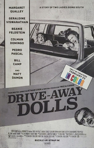 DRIVE-AWAY DOLLS 11"x17" Original Promo Movie Poster MINT 2024 Alamo Ethan Cohen