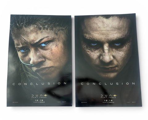 DUNE PART THREE (3) - 13.5"x20" Original Promo Movie Posters MINT Set of 2 Timothee Zendaya
