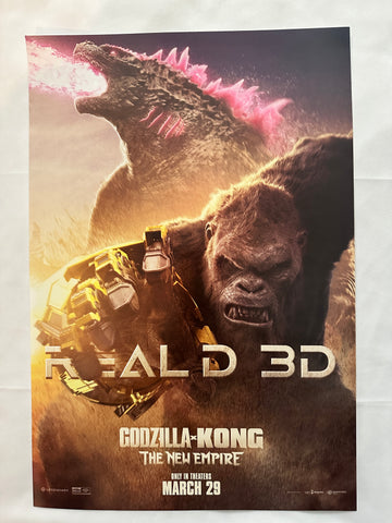 GODZILLA X KONG THE NEW EMPIRE - 11.5"x17" Original Promo Movie Poster MINT 3D 2024