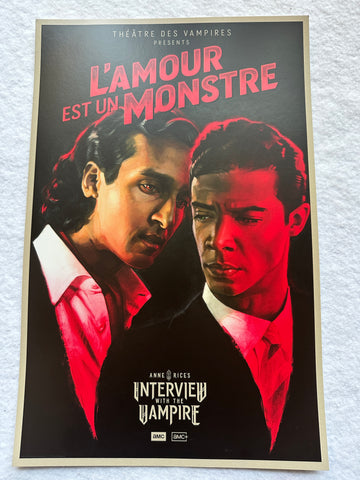 INTERVIEW WITH A VAMPIRE - 11"x17" Original Promo TV Poster SDCC 2023 MINT AMC