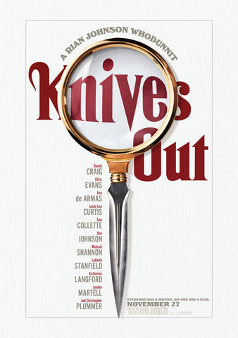 KNIVES OUT - 27"x40" D/S Original Movie Poster One Sheet 2019 Daniel Craig