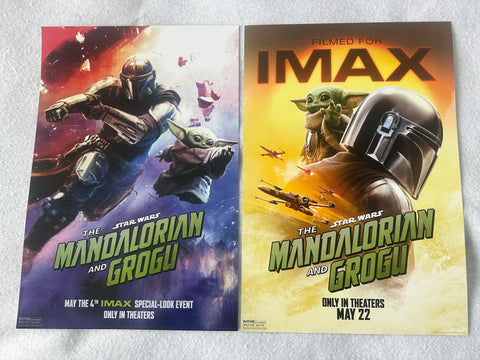 THE MANDALORIAN AND GROGU 13"x19" D/S Original Movie Poster MINT AMC First Look IMAX