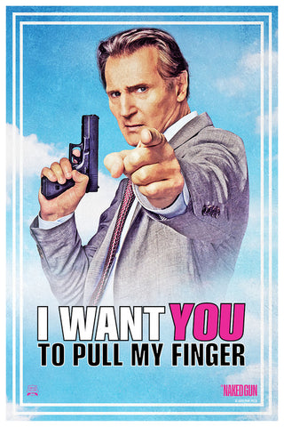 THE NAKED GUN - 12"x18" Original Promo Movie Poster MINT 2025 LE Liam Neeson
