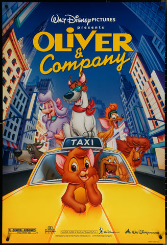 OLIVER & COMPANY - 27"x40" D/S Original Movie Poster One Sheet 1996RR