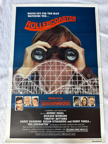 ROLLERCOASTER 27"X41" Original Movie Poster One Sheet Henry Fonda TRI-FOLD 1977