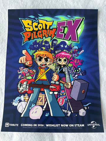 SCOTT PILGRIM EX - 8.5"x11" Original Promo Video Game Poster SDCC 2025 MINT RARE