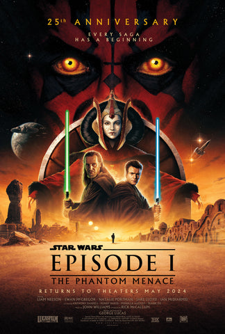 STAR WARS THE PHANTOM MENACE 27"x40" D/S Original Movie Poster One Sheet 25th Anniversary