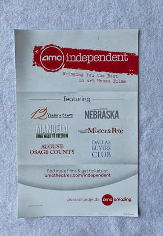AMC INDEPENDENT - 11"X17" Original Promo Movie Poster 2013 12 Years a Slave