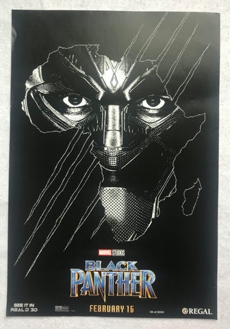 BLACK PANTHER - 13"x19" Original Promo Movie Poster REGAL LE #93/2000 Chadwick Boseman