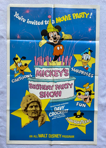 MICKEY'S BIRTHDAY PARTY SHOW 27"x41" Original Movie Poster One Sheet 1978 Disney