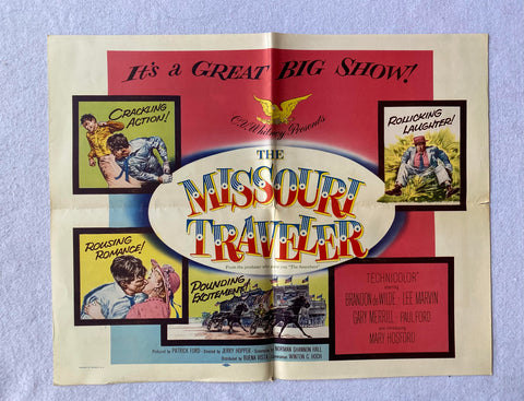 THE MISSOURI TRAVELER - 22"x28" Original Movie Poster Half Sheet 1958 RARE Fold