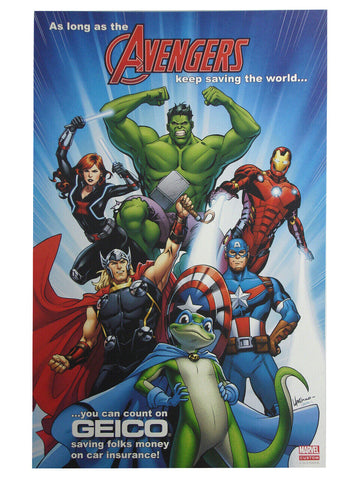 GEICO MARVEL AVENGERS 11"x17" Original Promo Movie Poster SDCC 2018 MINT Custom