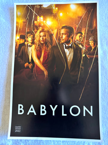 BABYLON 11"x17" Original Promo Movie Poster MINT 2022 Brad Pitt Margo Robbie Limited Edition Damien Chazelle