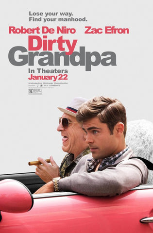 DIRTY GRANDPA - 13.5"x20" Original Promo Movie Poster 2016 Robert De Niro Zac Efron B